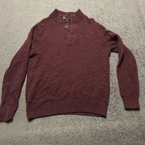 Large Sonoma Maroon Pullover w 3 buttons